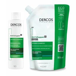 Vichy Dercos Anti-Schuppen Shampoo für normale bis fettige Kopfhaut, 200 ml & Nachfüllpack