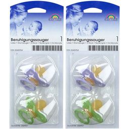 Baby-Frank® Beruhigungssauger in Kirschform Latex 0-6 Monate flieder/grün