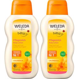 Weleda Baby Pflegemilch Calendula - reichhaltige, feuchtigkeitsspendende Körperlotion für Babyhaut