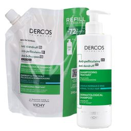 Vichy Dercos Anti-Schuppen Shampoo Set für normale bis fettige Kopfhaut (Original + Nachfüllpack)