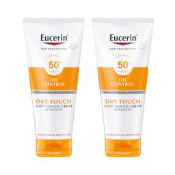 Eucerin® Oil Control Body Sun Dry Touch Gel-Creme LSF 50+ – sehr hoher Sonnenschutz mit ultra leichter Textur, Anti-Sand Effekt und Anti-Glanz Effekt