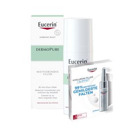 Eucerin® DermoPure Mattierendes Fluid – für unreine, zu Akne neigende Haut & mattiert mit 8-Stunden Anti-Glanz-Effekt + Eucerin Dermopure Reinigungsgel 75ml​ GRATIS