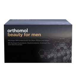 Orthomol Beauty for Men - für Haut, Haare und Nägel, mit Hyaluronsäure, Kollagen und Coenzym Q10 - Trinkampullen