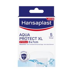 Hansaplast Aqua Protect XL Wundpflaster | Großes steriles Pflaster | 100 % wasserdichter Verband | Für große Wunden & postoperative Wunden | Blockiert 99 % der Bakterien | 6 x 7 cm | 5 Pflaster
