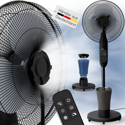aktimeo Standventilator mit Luftbefeuchtung, Timer, Wassertank, Nebelfunktion