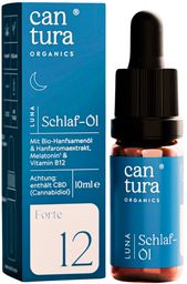 CBD-SCHLAF-ÖL LUNA : 300 CBD-Tropfen mit 12% BIO-CBD + MELATONIN von CANTURA® (Hanföl-Schlaftropfen)