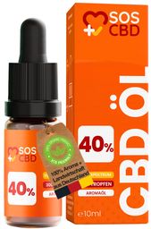 SOS CBD®- CBD Öl 40% - 300 Vollspektrum CBD Tropfen - Hanföl-Aroma