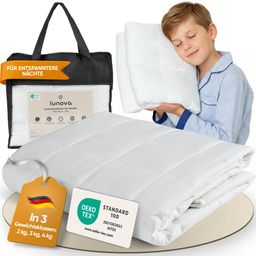 LUNOVA Gewichtsdecke Kinder 3kg 100x135cm - Oekotex-Baumwolle Waschbar Therapiedecke WeightedBlanket