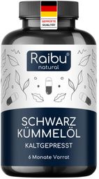 Schwarzkümmelöl Kapseln 1000 mg – kaltgepresst aus Nigella sativa – 1 Kapsel täglich – RAIBU