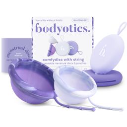 Bodyotics Menstruationsscheibe wiederverwendbar in S und L mit Rückholband, bis 12 h, Lila