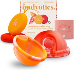 Bodyotics Menstruationsscheiben - Bodyotics Comfydisc Wiederverwendbar - 2 Stück - Rot & Orange