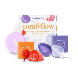 Bodyotics Menstruationstasse & Scheibe - Bodyotics Comfyflow Wiederverwendbares Pflege-Set