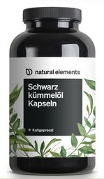 natural elements Schwarzkümmelöl original Nigella sativa – 400 Kapseln – 1.000mg Schwarzkümmelöl/Tag
