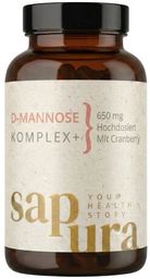 D-Mannose Kapseln + Cranberry | Hochdosiert 650mg | 120 Kapseln | sapura health