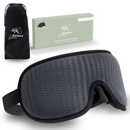 OMNIRELEXX® Atmungsaktive 3D SCHLAFMASKE  inklusive Reisebeutel (Grau)