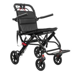 Ausilium I-Travel Transportrollstuhl aus Aluminium – Leichtbau & Faltbar – Ideal für Senioren und Re