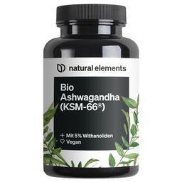 natural elements Bio-Ashwagandha – KSM-66® Premiumrohstoff – 5% Withanolid-Gehalt – hochdosiert