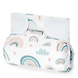 T-TOMI Orthopädisches Spreizhöschen für breites Wickeln - klettverschluss Rainbow (3-6 kg)
