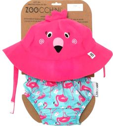 Set Badewindel & Sonnenhut UV-Schutz Flamingo Small