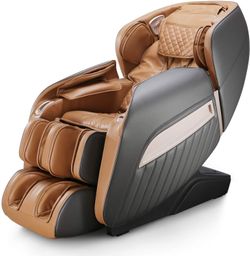 NAIPO Massagesessel Shiatsu Zero-Gravity Massagestuhl Wärmetherapie 3D Surround-Sound USB Braun