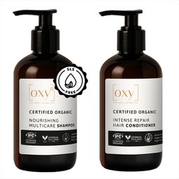 oxy8 Naturkosmetik - Haar Set. SHAMPOO & INTENSE REPAIR HAIR CONDITIONER - Perfekt als Geschenk