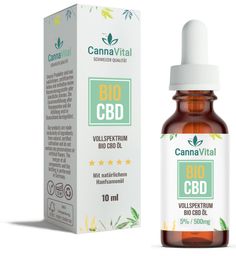 Bio CBD Öl 5%  10 ml: 270 Tropfen CannaVital® Schweizer Laborqualität, Premium Cannabidiol