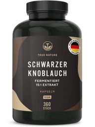 TRUE NATURE® Schwarzer Knoblauch Kapseln Fermentiert - 15:1 Extrakt
