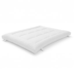 The White Stone Topper 120x190 cm aus 800 g/m² | Gepolsterter Matratzenschoner mit Wattekugelfüllung