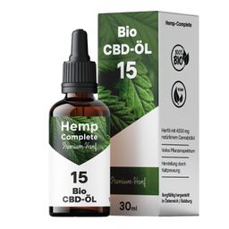 Bio CBD Öl 15 - Vollspektrum CBD-Tropfen mit 4.500 mg CBD - Hemp-Complete®