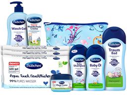 Bübchen Pflegeset für Neugeborene, 7-teilig – Geschenkset mit Baby-Produkten