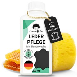 Emma Grün® Lederpflege Lotion mit Bienenwachs inkl. wiederverwendbarem Schwamm