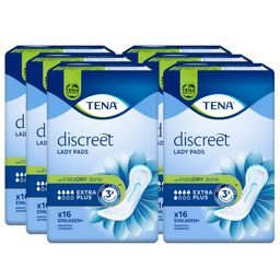 TENA 6x16 Stück Lady Discreet Extra Plus Inkontinenz-Einlage bei mittlerem bis starkem Harnverlust