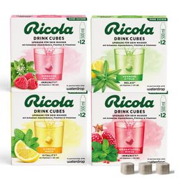 Waterdrop® x Ricola Microdrink  Taster Pack Quartett - Himbeere, Zitrone Minze, Granatapfe & Verbene