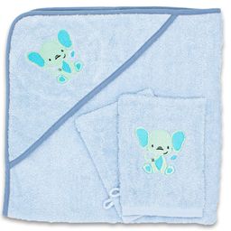 Babykajo Kapuzenhandtuch 80x80cm + 2 Waschlappen - Weiches Babyhandtuch OEKO Text zertifiziert