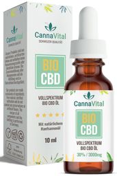 CannaVital® CBD Öl Bio Vollspektrum 30% Tropfen 10 ml mit Cannabidiol | Laborqualität