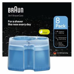 Braun 3-in-1 ShaverCare Reinigungskartuschen für Reinigungsstationen, Hygienische Reinigung, 8er Pa