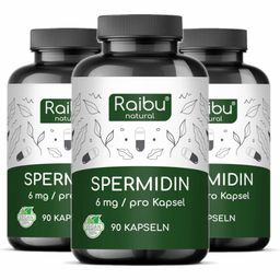 Spermidin Kapseln Hochdosiert, 6 mg Spermidin pro Kapsel, Aus Weizenkeimextrakt - RAIBU