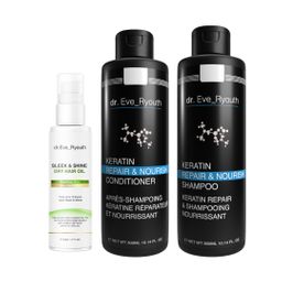 Dr. Eve_Ryouth Keratin-Shampoo + Spülung + Haaröl-Set