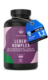 TRUE NATURE® Leber Komplex Kapseln Testsieger - Mit Mariendistel, Cholin, Artischocke & Löwenzahn