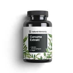natural elements Curcuma 95% Extrakt – Curcumingehalt pro Kapsel = 10.000mg Kurkuma – 90 Kapseln