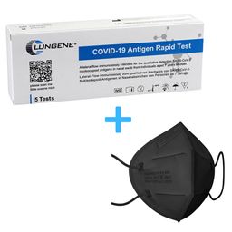 5er Clungene® Corona Antigentest + GRATIS FFP2 Maske