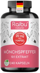 Mönchspfeffer Kapseln Hochdosiert, Aus Original Agnus Castus, 240 St - RAIBU