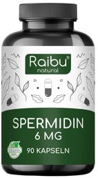Spermidin Kapseln, 6 mg Spermidin pro Kapsel, Aus Weizenkeimextrakt - RAIBU