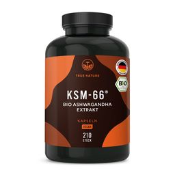 Bio Ashwagandha KSM-66® Kapseln – 30mg Withanolide - Premium Markenrohstoff aus Indien, TRUE NATURE®
