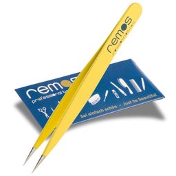 REMOS Splitterpinzette - Edelstahl [INOX] rostfrei 9.5 cm - feine Spitze gelb