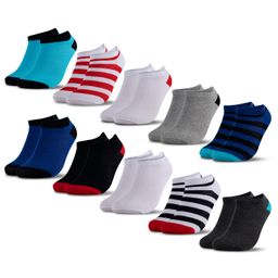 Occulto Kinder Sneaker Socken 10er Pack (Modell: Mikl) Blu-Red 27-30