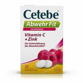 Cetebe® Abwehr Fit Lutschtabletten Vitamin C und Zink, Immunsystem Unterstützung