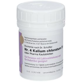 Adler Schüssler Salze Nr. 4 Kalium chloratum D6 Kautabletten