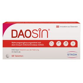 DAOSiN® Tabletten DAO unterstützt den Abbau von Histamin aus der Nahrung im Darm