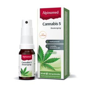 Alpinamed® Cannabis 5 Dosierspray mit Vollspektrum Cannabis-Aromaextrakt, Hanfsamenöl und Vitamin E